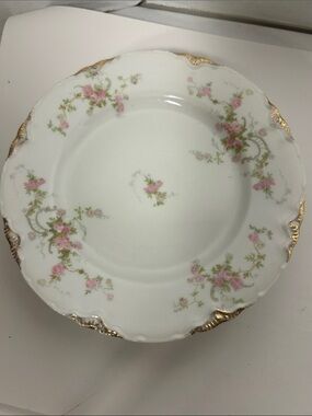 Fine China Dinner Plate in Pink & Gold Floral Design set of 4